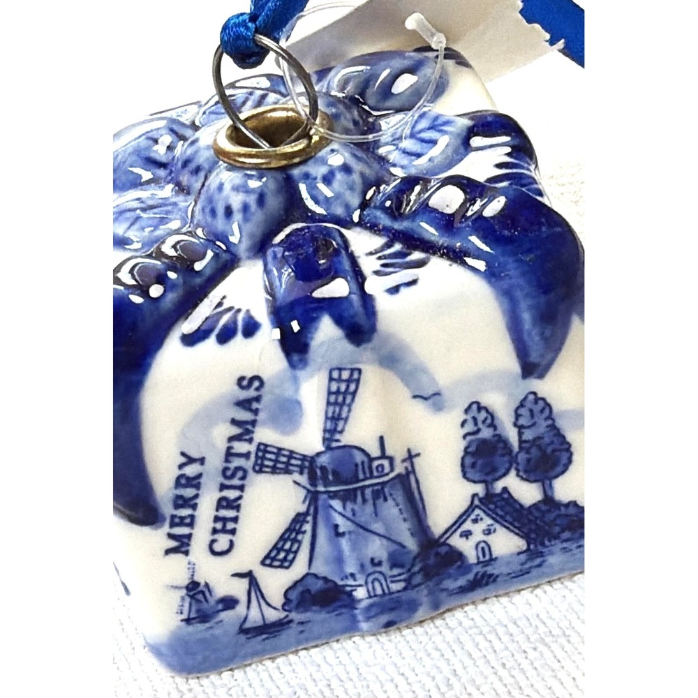 Delft Blue Ornament Blue White Vintage Windmill Gift Box 059081Cottage Core